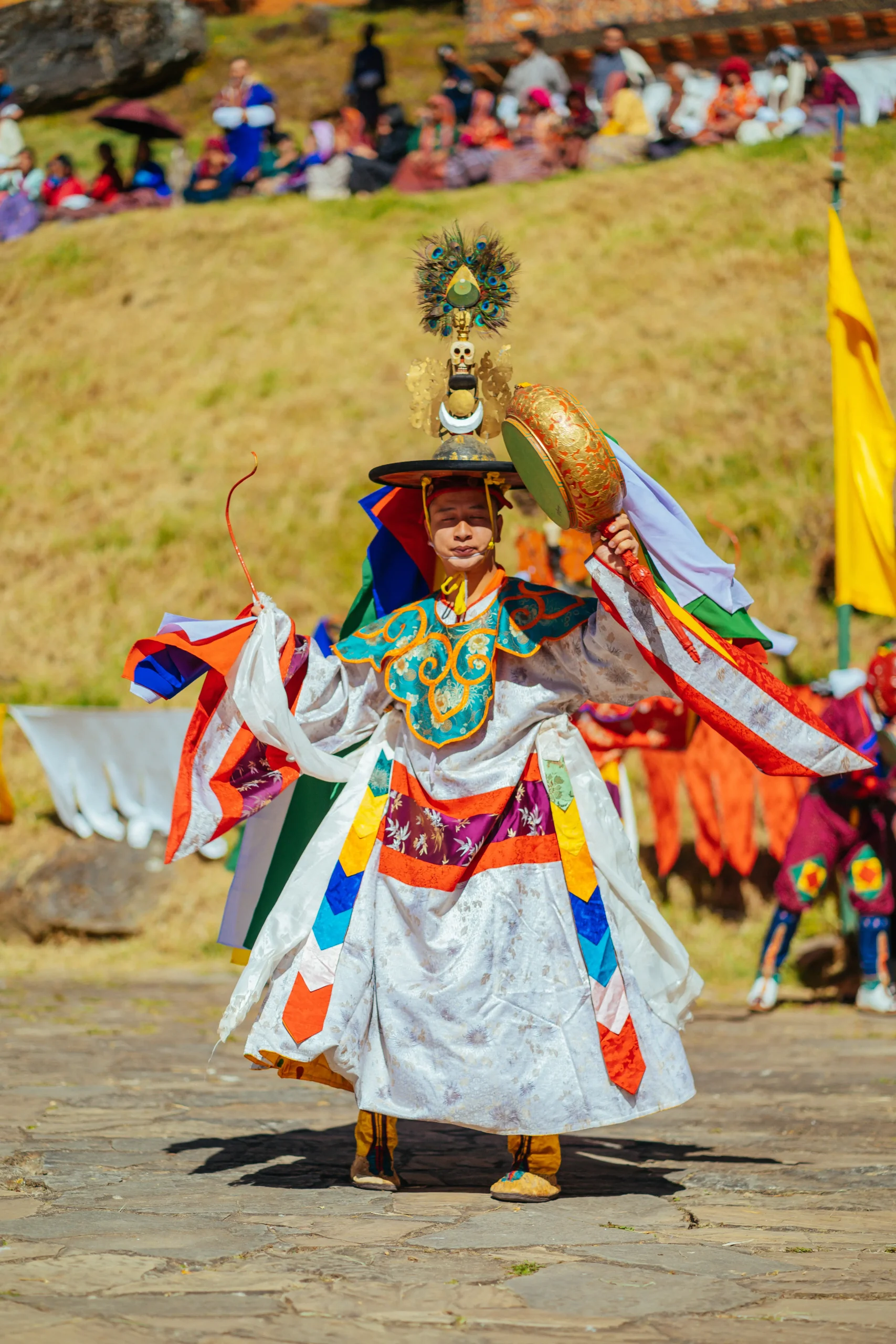 Festival dancers at a Bhutanese tshechu
