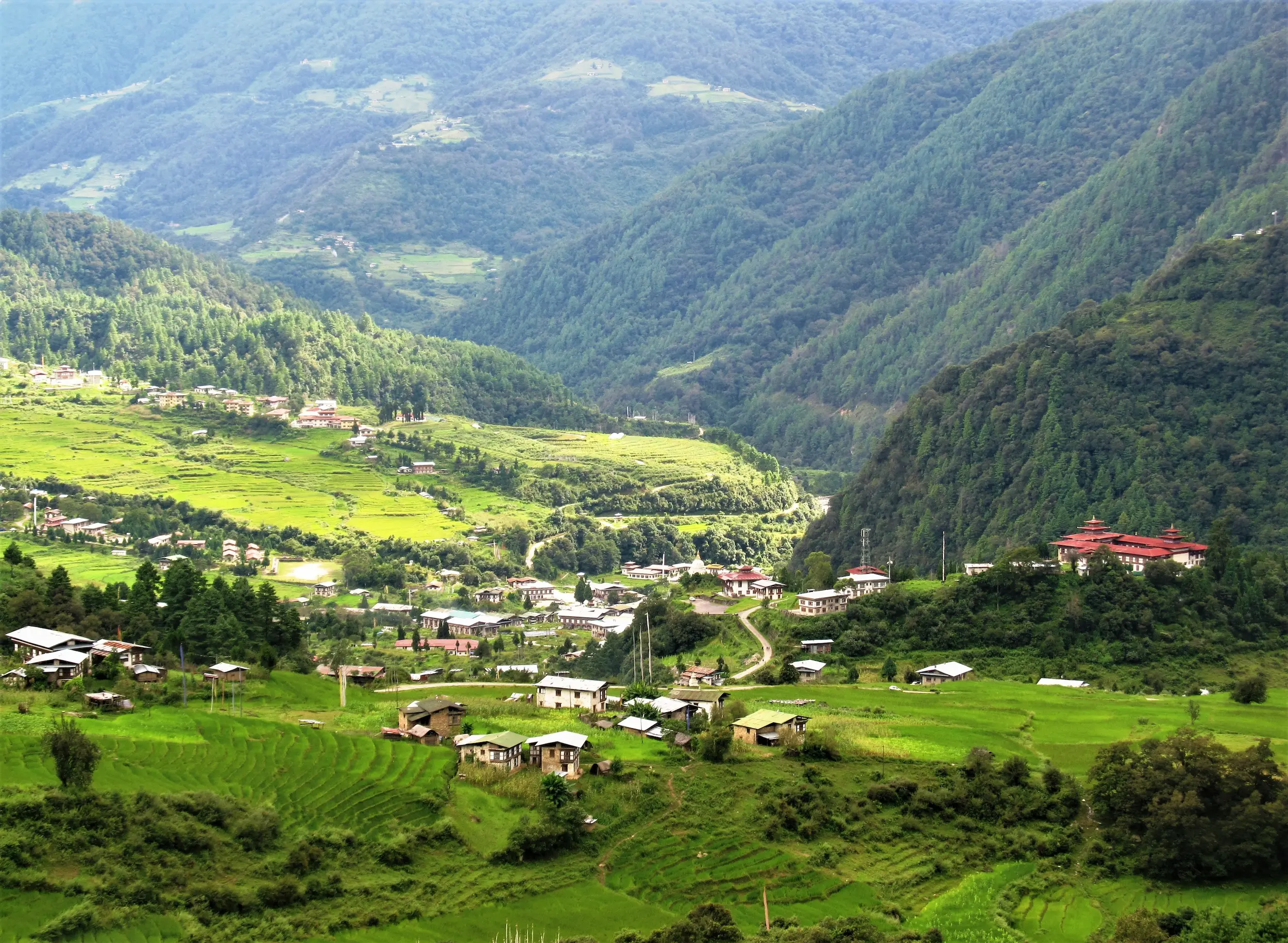 The Trashi Yangtse valley in eastern Bhutan